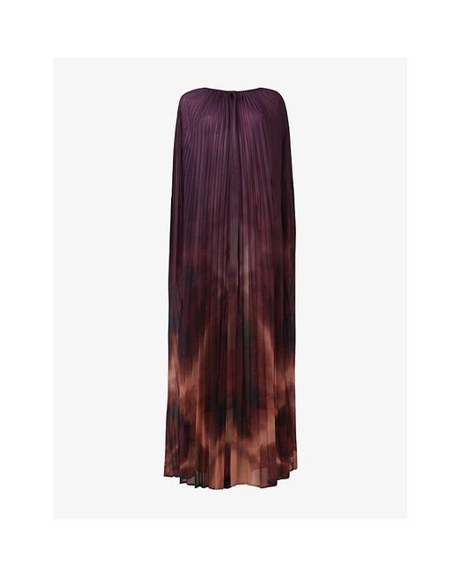 eem Purple Printed Pleated Woven Cape