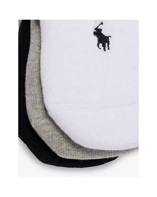 Polo Ralph Lauren Blue Performance Logo-embroidered Pack Of Six Stretch-cotton Blend Socks for men