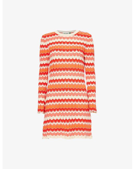 RIXO London Retro Chevron Mylene Cotton Knitted Mini Dress in Red | Lyst UK RIXO London Retro Chevron Mylene Cotton Knitted Mini Dress in Red | Lyst UK