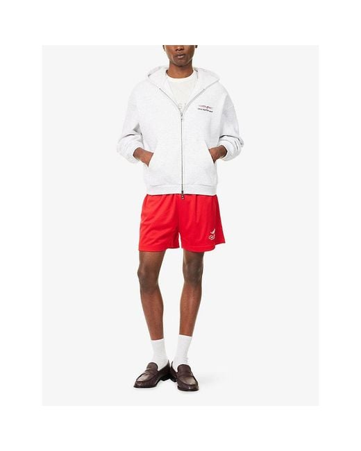 Cole Buxton White Sport Zipped Cotton-Jersey Hoody for men