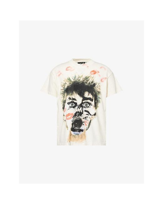 HELLSTAR White Kisses Graphic-Print Cotton T-Shirt for men