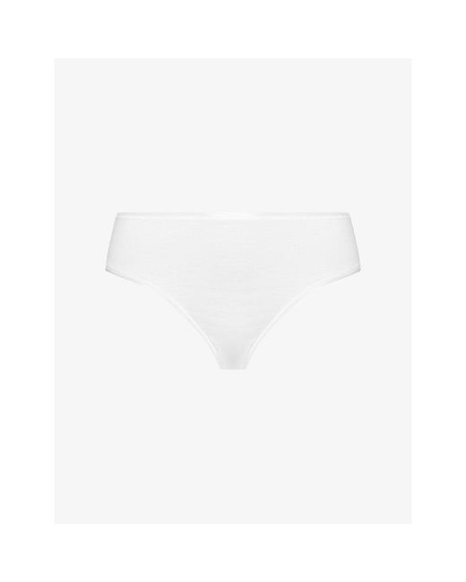 Hanro White Seamless Midi Cotton-Jersey Briefs