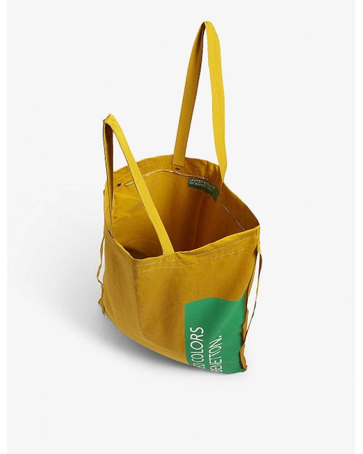 Benetton Large Canvas Tote Bag in Yellow Lyst