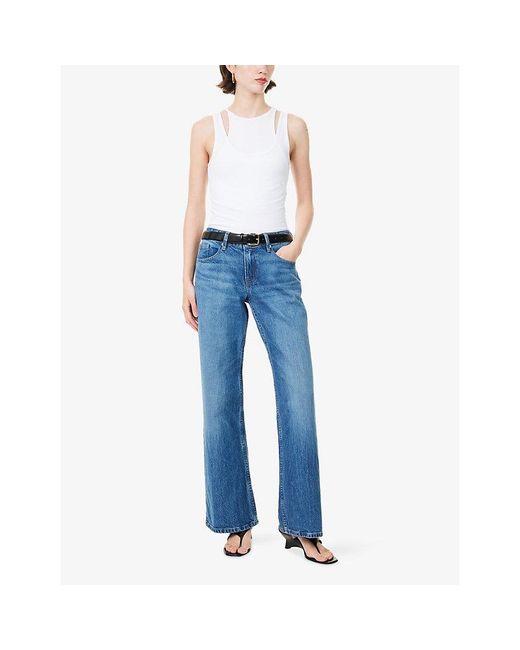 GOOD AMERICAN Blue Good Loose Wide-Leg Low-Rise Denim Jeans