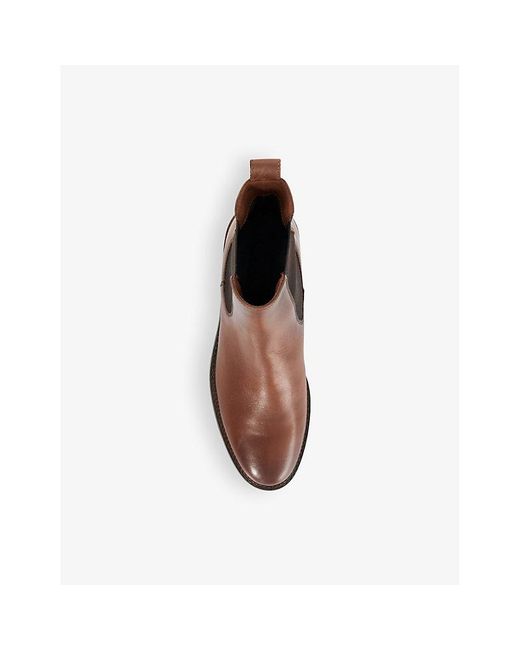 Dune Brown Poema Cleated-Sole Leather Chelsea Boots