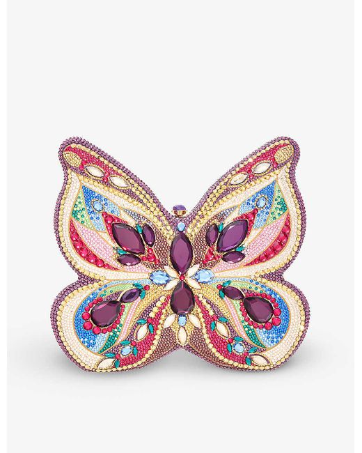 Judith Leiber Multicolor Butterfly Medley Crystal-embellished Gold-tone Metal Clutch Bag