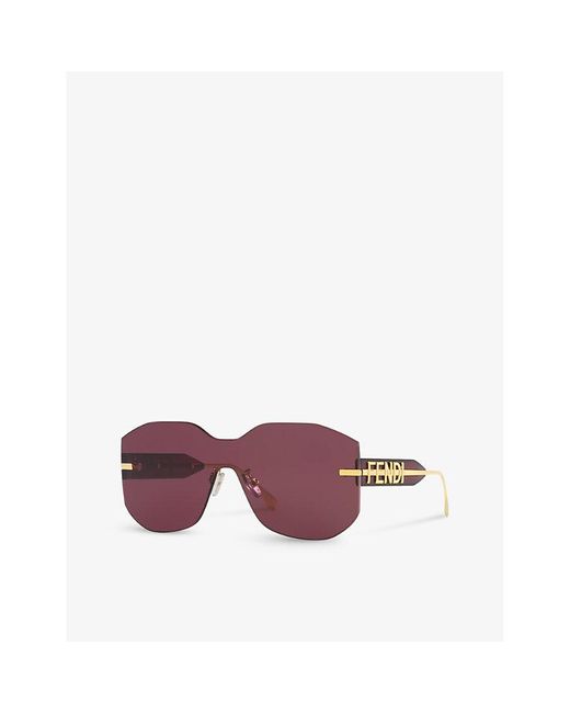 Fendi Purple Fe40067u Rectangle-frame Metal Sunglasses for men