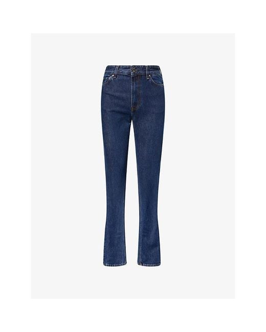 Totême  Blue Straight-Leg High-Rise Denim Jeans