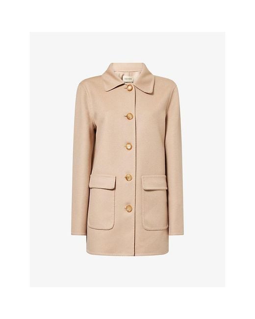 Valentino Natural Logo-Embellished Single-Breasted Virgin Wool And Cashmere-Blend Jacket