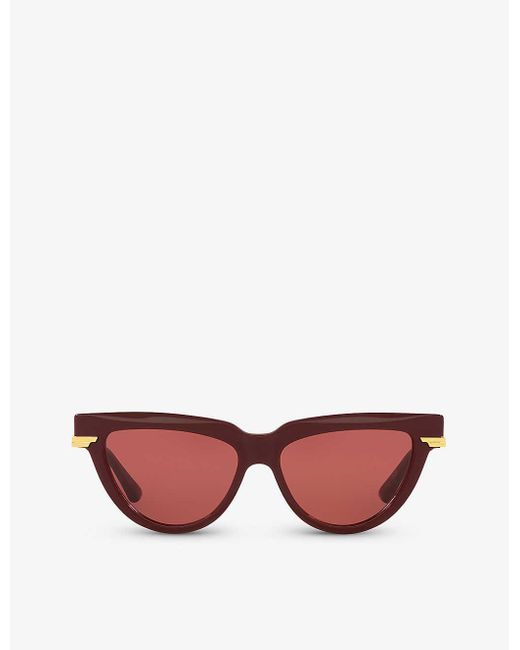 Bottega Veneta Pink 6j000421 Bv1265s Cat Eye-frame Acetate Sunglasses