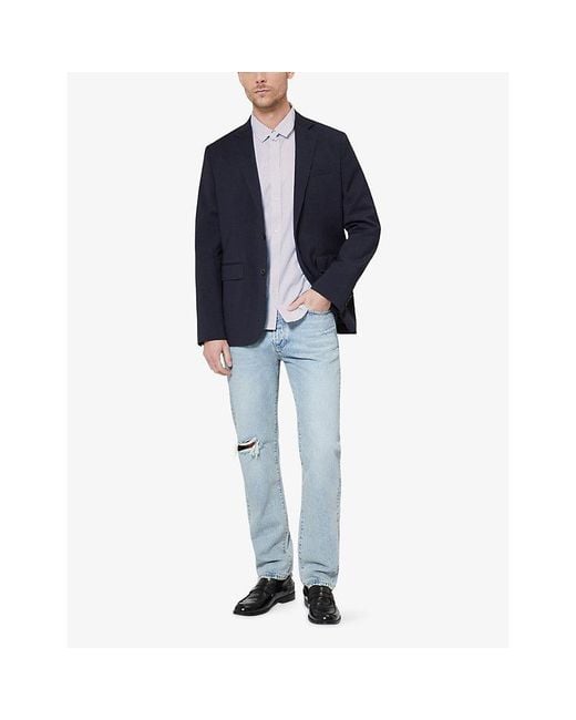 The Kooples White Long-Sleeved Slim-Fit Cotton Shirt for men