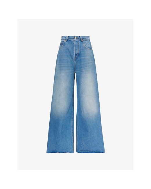 Gucci Blue Wide-leg High-rise Jeans