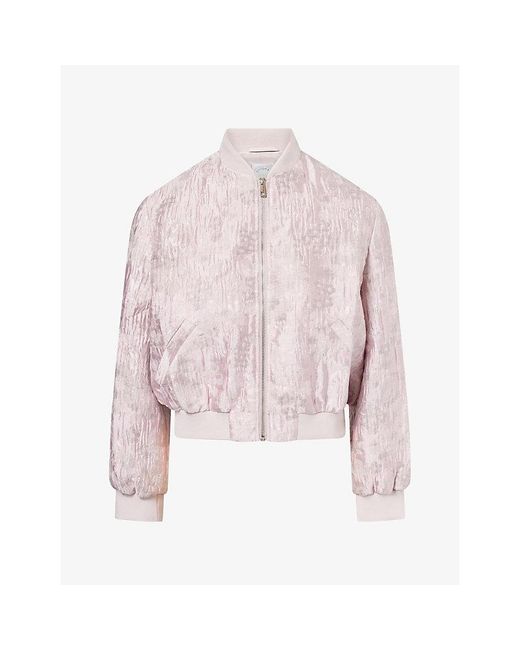 Huishan Zhang Pink Carolina Floral Woven Jacket