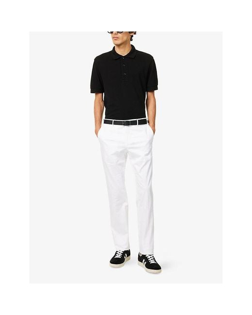 Tom Ford Black Short-Sleeve Lyocell-Cotton Piquet Polo Shirt for men