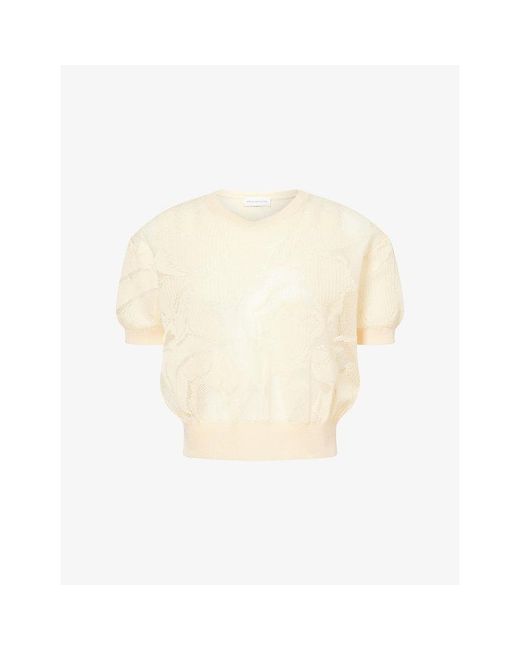 Dries Van Noten Natural Lace Woven Cotton-Knit Jumper