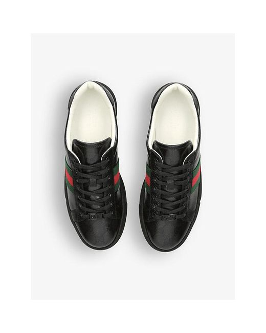 Gucci Black Crystal Ace Trainers for men