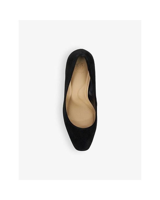 Dune Black Arriving Closed-Toe Suede Heeled Courts