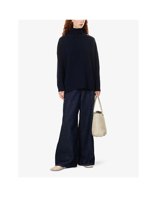 Weekend by Maxmara Blue Relaxed Wool Knit Jumper