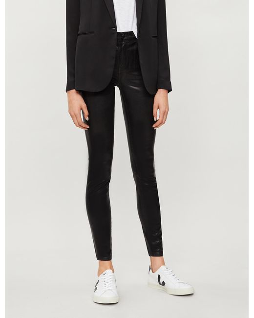 faux leather jeans womens