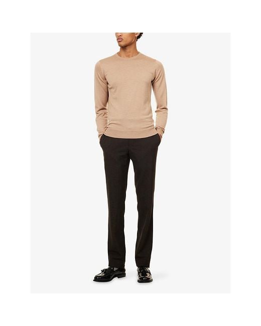 John Smedley Natural Lundy Crewneck Merino-Wool Jumper for men