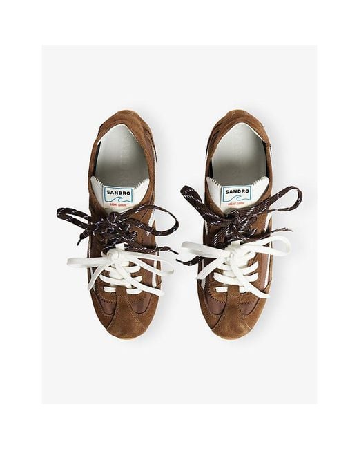 Sandro Brown Two-Tone Suede Trainers