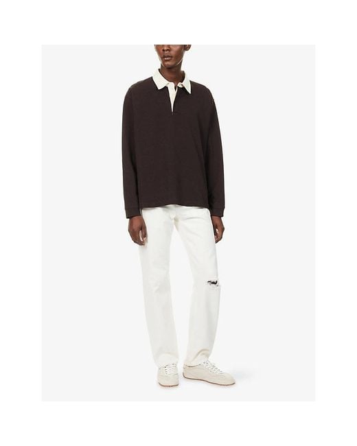 FRAME White Relaxed Distressed Denim Jeans for men