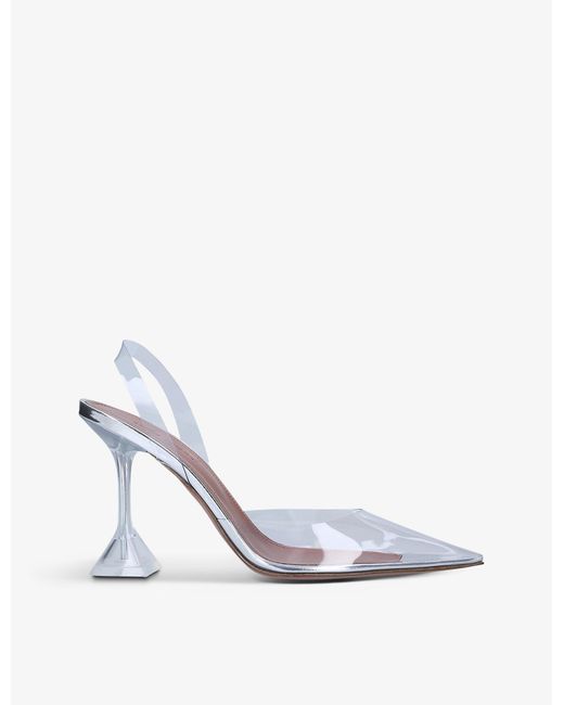 AMINA MUADDI Synthetic Holli Glass Pointed-toe Pvc Slingback Heels | Lyst
