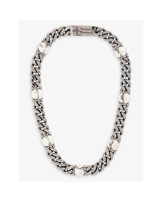 Vivienne Westwood Metallic Elettra Stud-embellished Brass Necklace for men