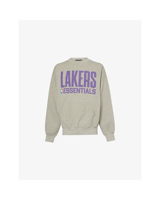 Fear Of God Multicolor Fog X Essentials X Nba Lakers Crewneck Cotton-Blend Sweatshirt for men