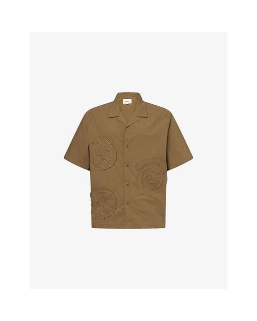Heresy Green Tatter Swirl-Embroidered Cotton Shirt for men