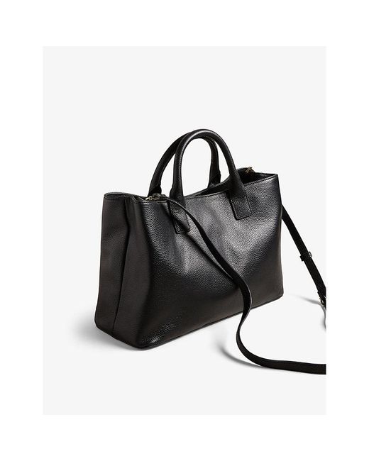 Ted Baker Black Winisie Branded-strap Leather Bag