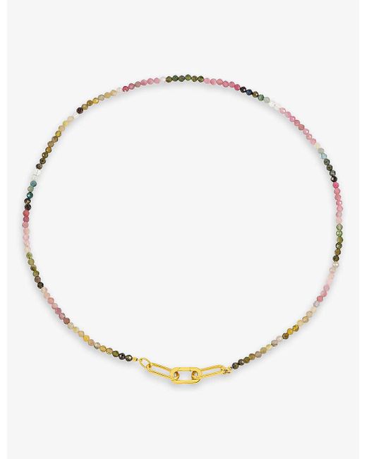 Rachel Jackson Natural Watermelon 22ct Yellow -plated Sterling-silver Necklace