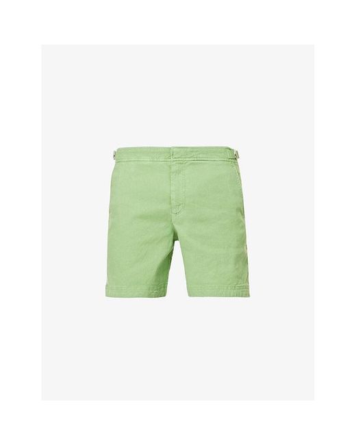 Orlebar Brown Green Bulldog Side-adjuster Stretch-linen Blend Shorts for men