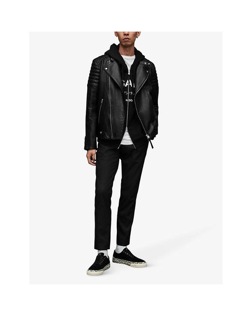Zara - Leather Biker Jacket - Black - Men