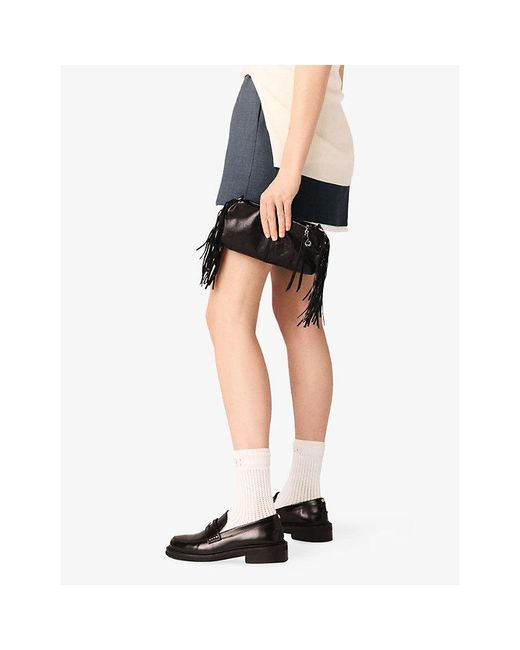 Maje White Miss M Patent-Leather Clutch