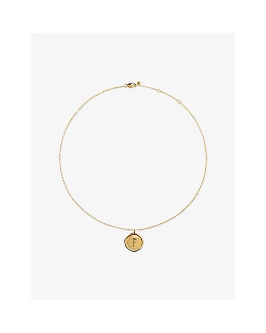 Monica Vinader Metallic Initial F Stamp 18Ct Vermeil Necklace