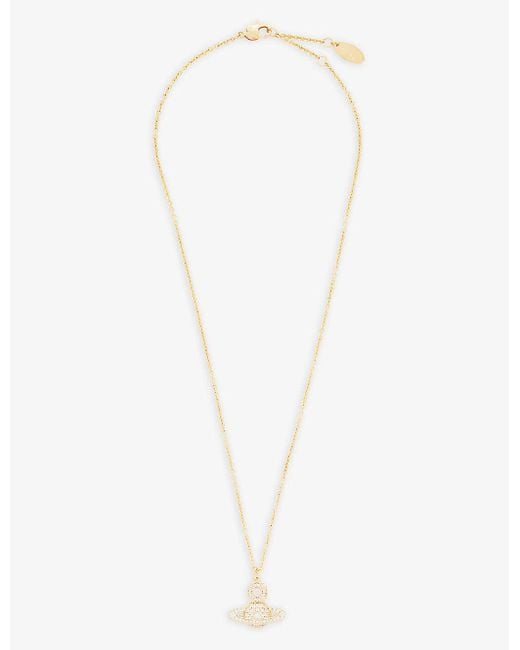 Vivienne Westwood White Carmela Brass And Cubic Zirconia Necklace