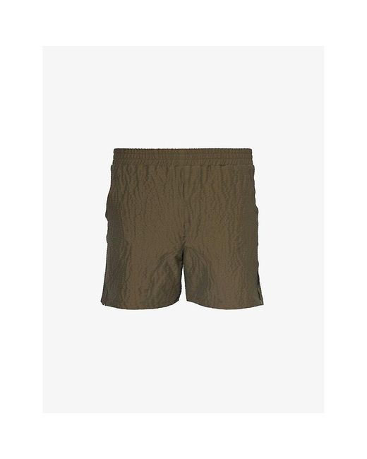 Saul Nash Green Seersucker-textured Elasticated-waist Shell Shorts X for men