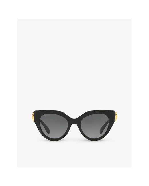 Gucci Gray Gc002117 gg1408s Cat-eye-frame Acetate Sunglasses