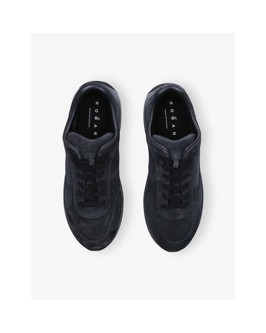 Hogan Blue Allacciato Suede And Leather Trainers for men