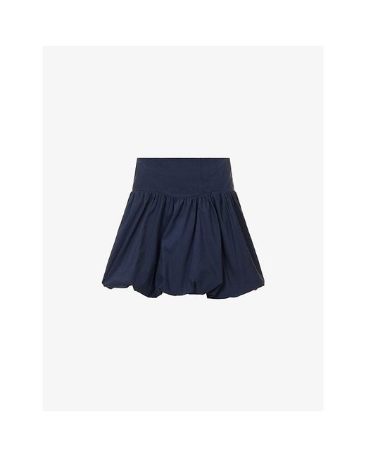 Jonathan Simkhai Blue Pippa Bubble Cotton-Blend Mini Skirt