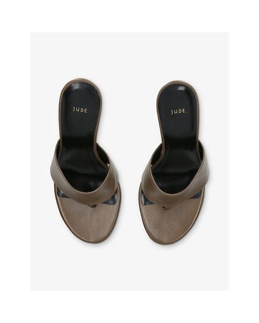 Jude White Snug Leather Heeled Sandals