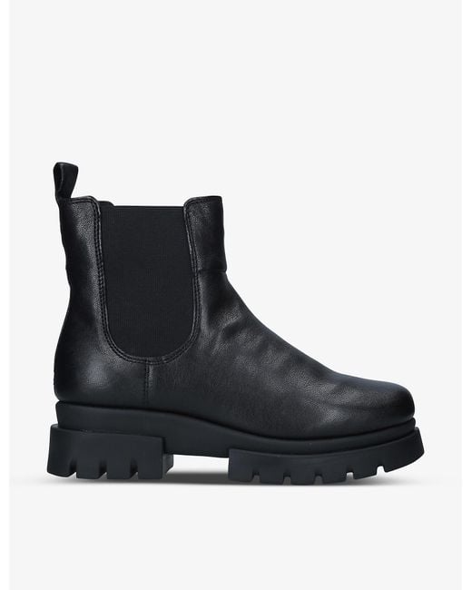 Carvela Kurt Geiger Black Run Leather Chelsea Boots