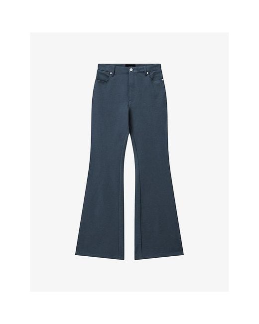 Joseph Blue Bond Flared-Leg Mid-Rise Stretch-Woven Trousers