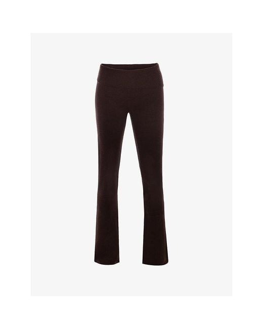 House Of Cb Brown Ama Straight-leg Mid-rise Knitted Trousers