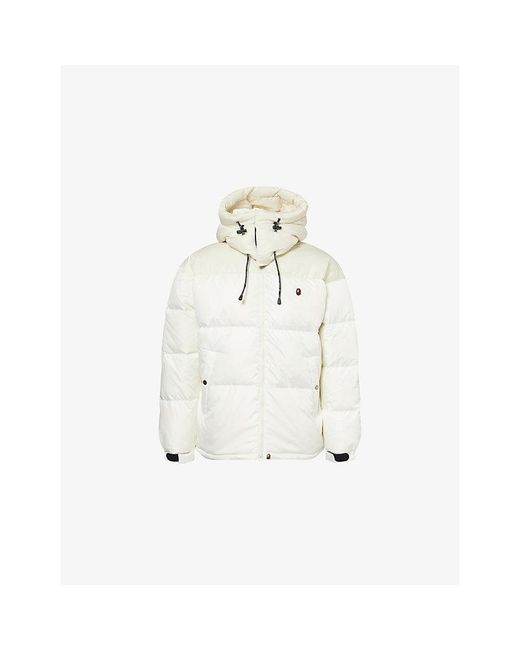 A Bathing Ape White One Point Relaxed-Fit Shell-Down Jacket for men
