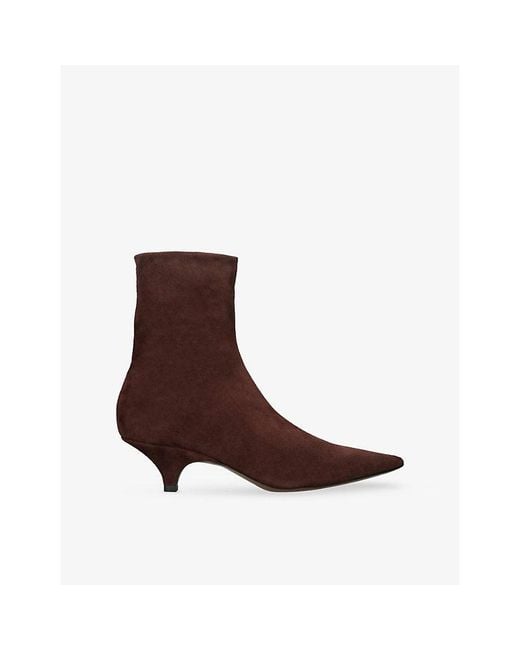Neous Brown Poera Stretch Suede Sock Ankle Boots