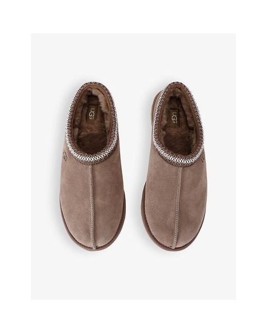 Ugg Brown Tasman Shearling-Lined Suede Slippers for men