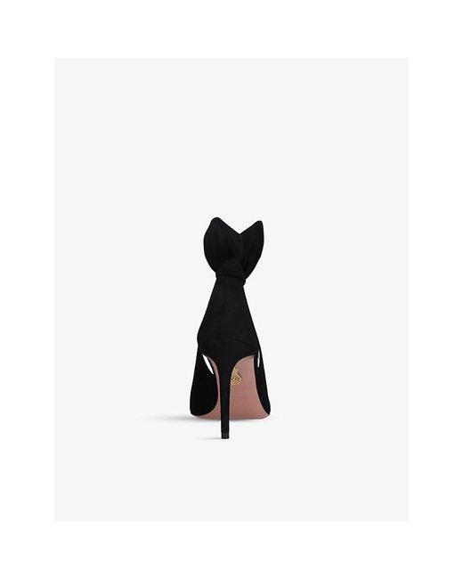 Aquazzura Black Deneuve Suede Heeled Pumps