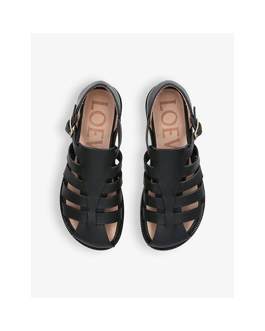 Loewe Black Campo Buckled Leather Sandals